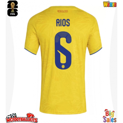 Colombia Richard Rios #6 Replica Home Stadium Shirt for Women World Cup 2026 Short Sleeve